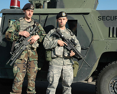 Humvee With Security Team
